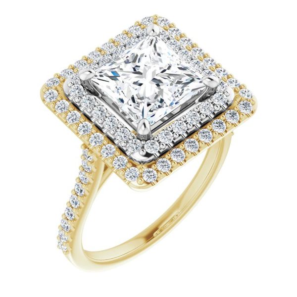 Double Halo-Style Engagement Ring