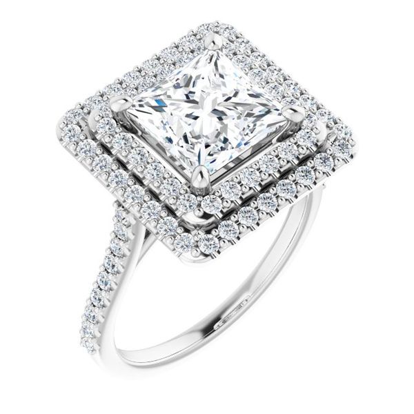 Double Halo-Style Engagement Ring
