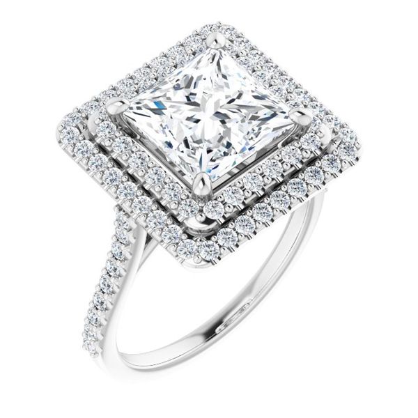 Double Halo-Style Engagement Ring