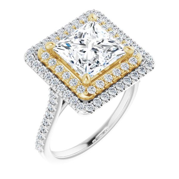 Double Halo-Style Engagement Ring