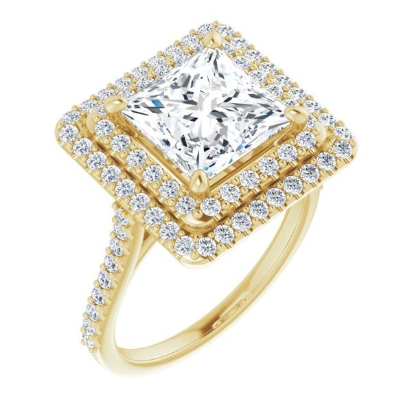 Double Halo-Style Engagement Ring