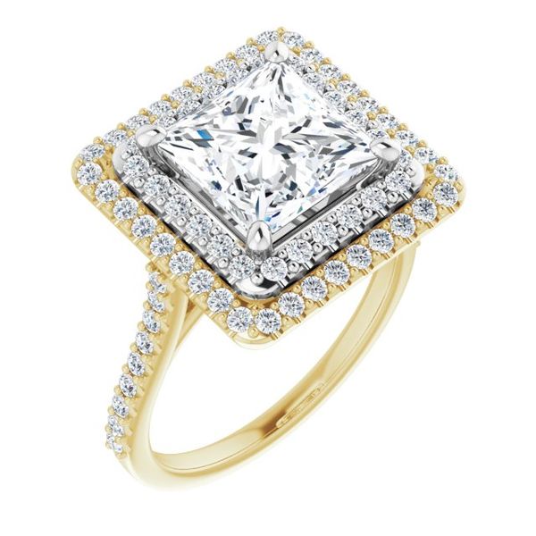 Double Halo-Style Engagement Ring