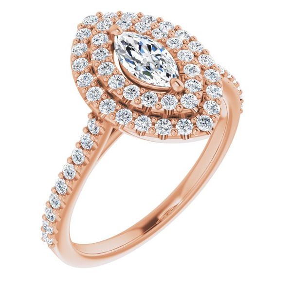 Double Halo-Style Engagement Ring