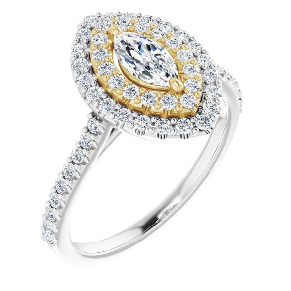 Double Halo-Style Engagement Ring