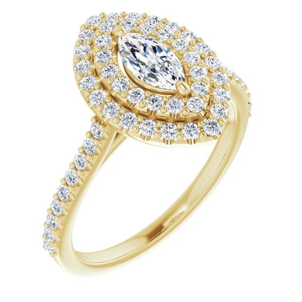 Double Halo-Style Engagement Ring