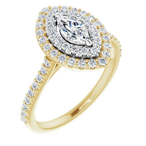 Double Halo-Style Engagement Ring