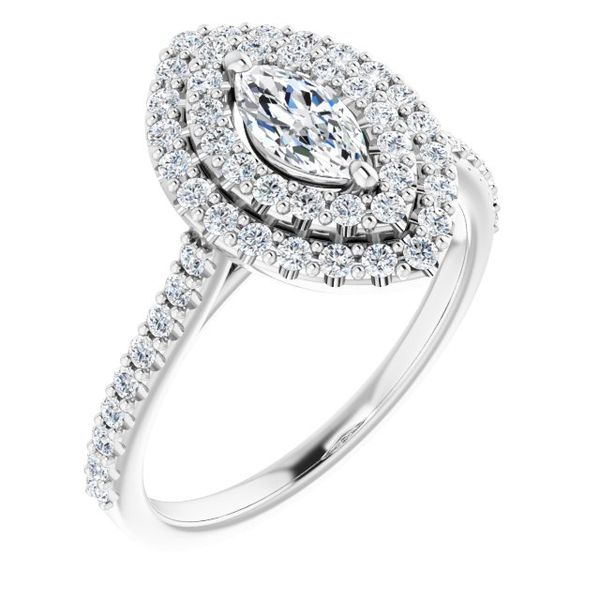 Double Halo-Style Engagement Ring