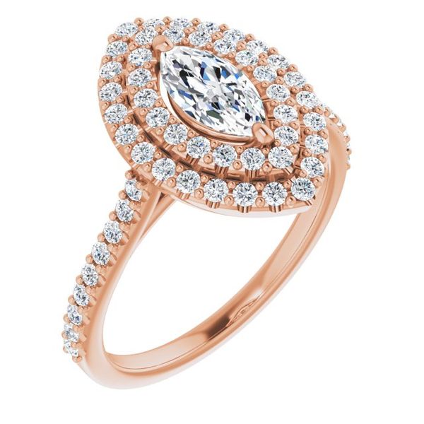 Double Halo-Style Engagement Ring