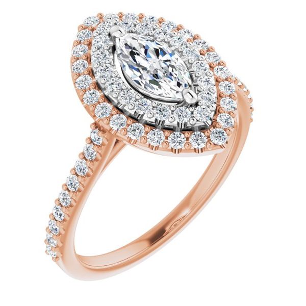 Double Halo-Style Engagement Ring