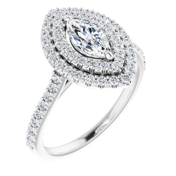 Double Halo-Style Engagement Ring