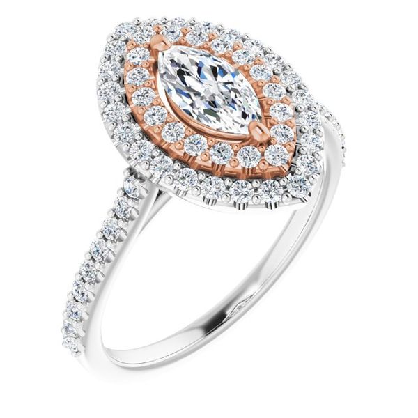 Double Halo-Style Engagement Ring
