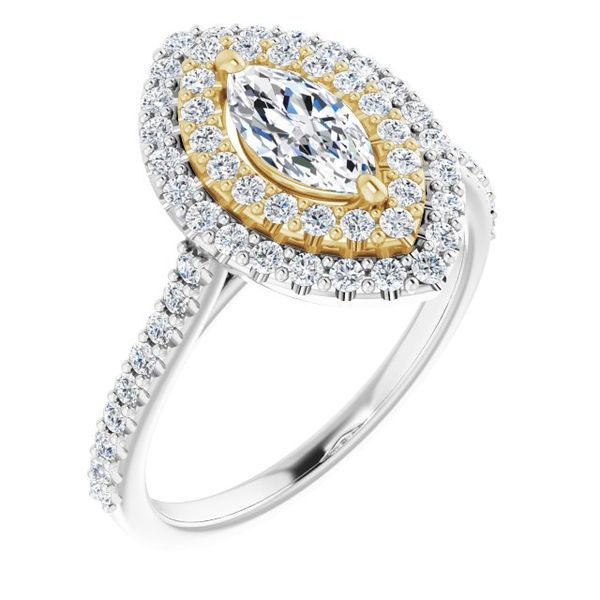 Double Halo-Style Engagement Ring