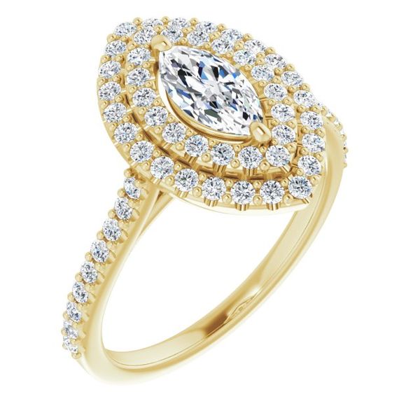 Double Halo-Style Engagement Ring