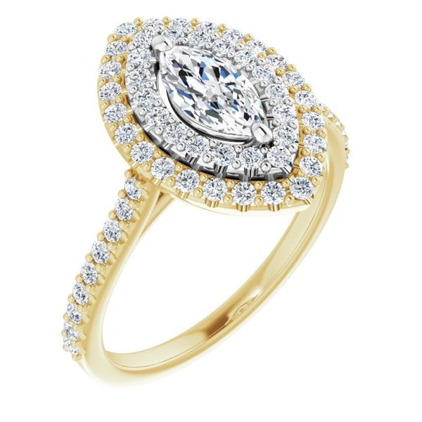 Double Halo-Style Engagement Ring