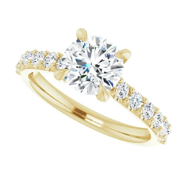 Claw-Prong Accented Engagement Ring Image 5 Shipley's Fine Jewelry Hampstead, MD