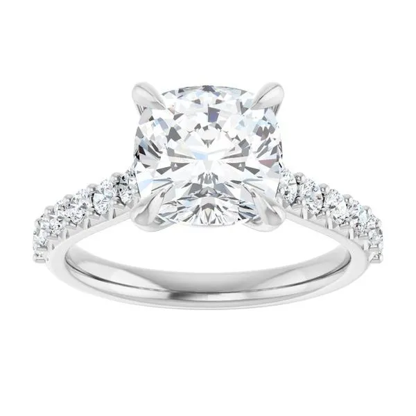 Claw-Prong Accented Engagement Ring Image 3 Shipley's Fine Jewelry Hampstead, MD