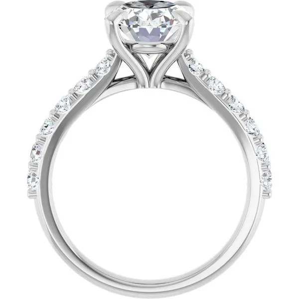 Claw-Prong Accented Engagement Ring Image 2 Robison Jewelry Co. Fernandina Beach, FL
