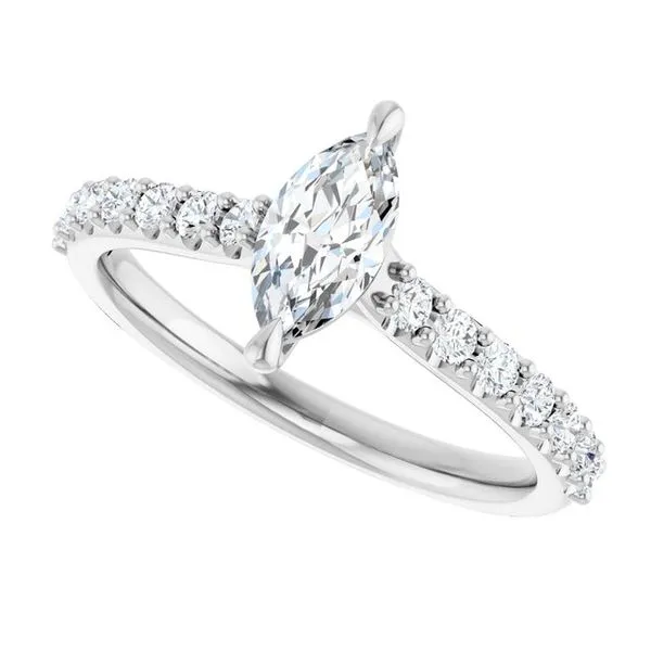 Claw-Prong Accented Engagement Ring Image 5 Shipley's Fine Jewelry Hampstead, MD