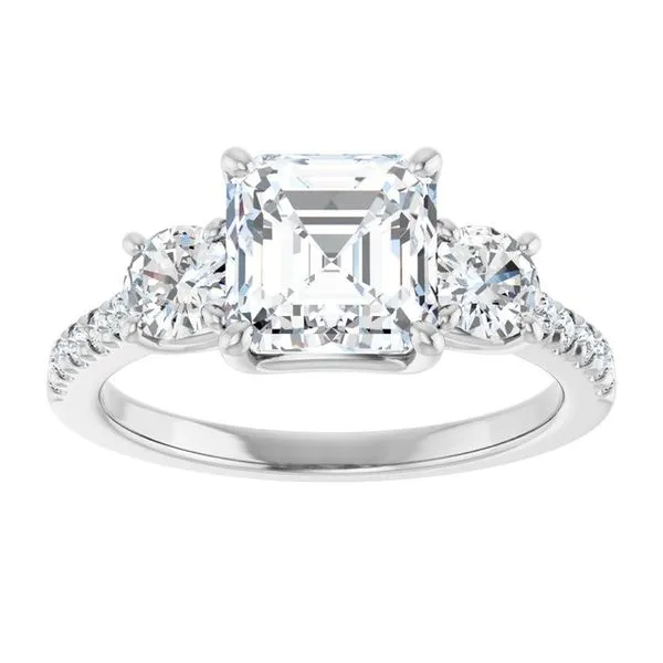 Three-Stone Engagement Ring Image 3 Raleigh Diamond Fine Jewelry Raleigh, NC