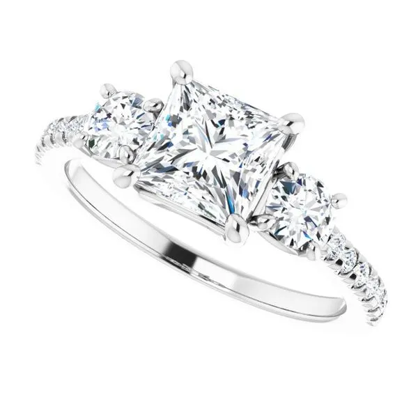 Three-Stone Engagement Ring Image 5 Raleigh Diamond Fine Jewelry Raleigh, NC