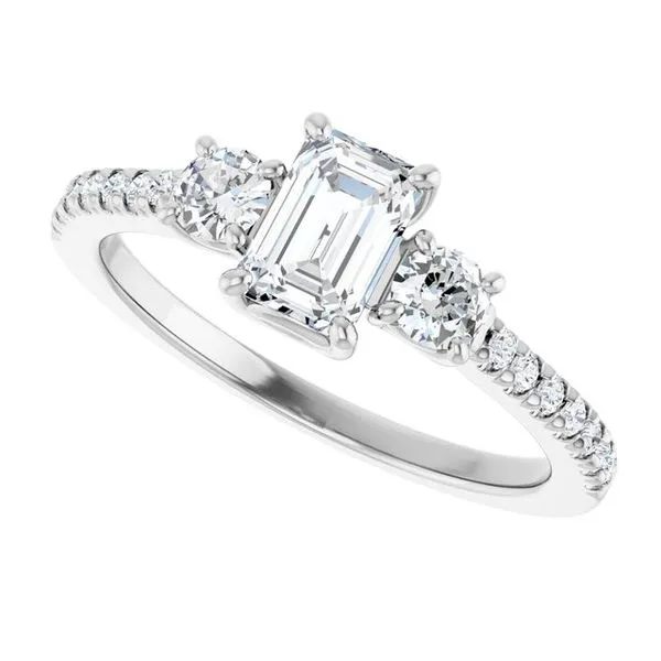 Three-Stone Engagement Ring Image 5 Raleigh Diamond Fine Jewelry Raleigh, NC