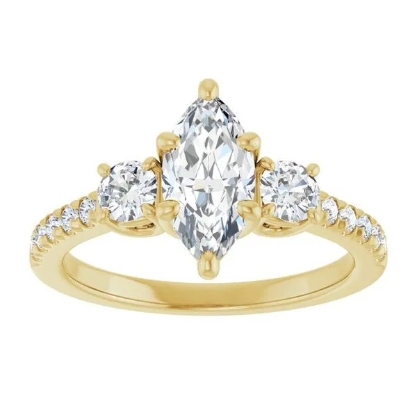 Three-Stone Engagement Ring Image 3 Raleigh Diamond Fine Jewelry Raleigh, NC