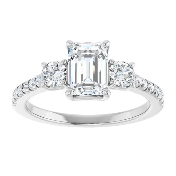Three-Stone Engagement Ring Image 3 Raleigh Diamond Fine Jewelry Raleigh, NC