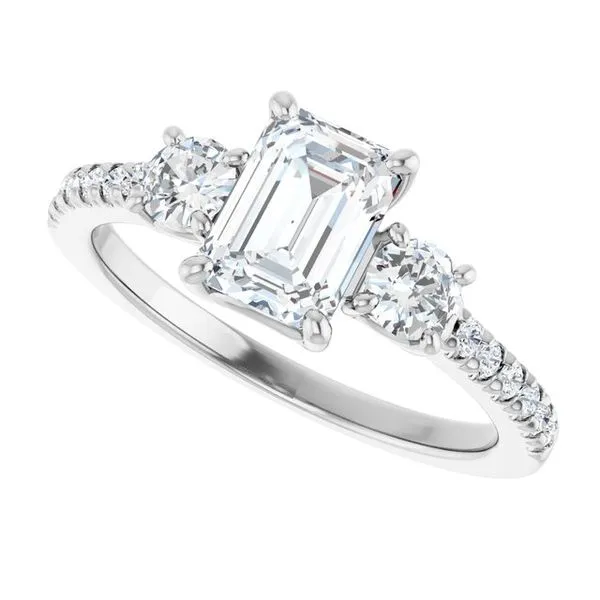 Three-Stone Engagement Ring Image 5 Raleigh Diamond Fine Jewelry Raleigh, NC