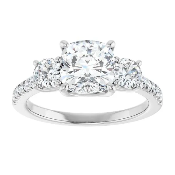 Three-Stone Engagement Ring Image 3 Raleigh Diamond Fine Jewelry Raleigh, NC