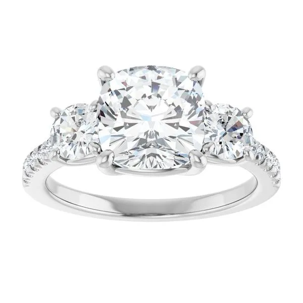 Three-Stone Engagement Ring Image 3 Raleigh Diamond Fine Jewelry Raleigh, NC