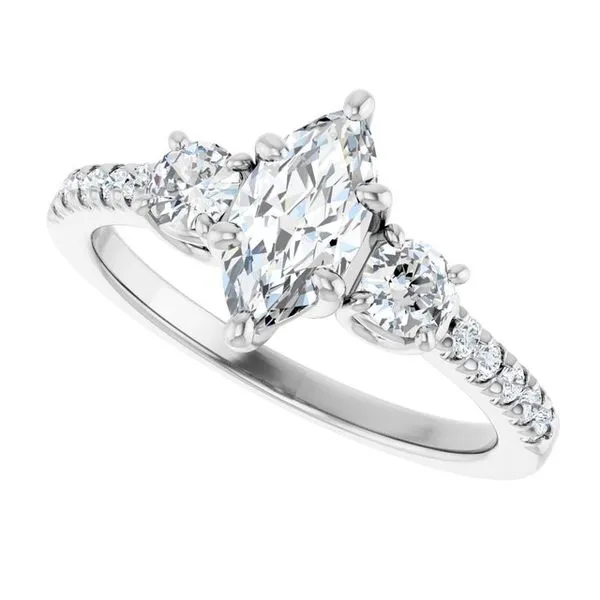Three-Stone Engagement Ring Image 5 Raleigh Diamond Fine Jewelry Raleigh, NC