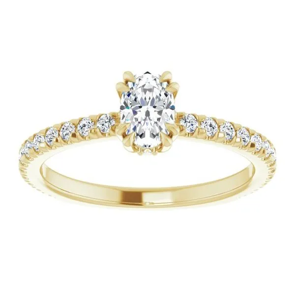 Double Claw-Prong Accented Engagement Ring Image 3 Don's Jewelry & Design Washington, IA