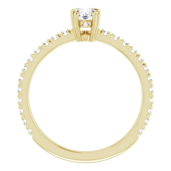 Double Claw-Prong Accented Engagement Ring Image 2 JF Jones Jewelers Rochester, NY