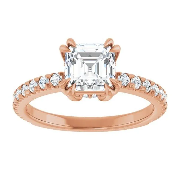 Double Claw-Prong Accented Engagement Ring Image 3 Shipley's Fine Jewelry Hampstead, MD