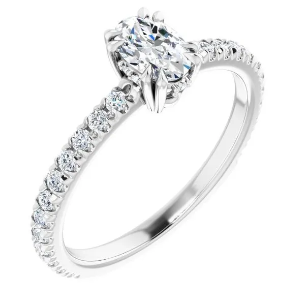 Double Claw-Prong Accented Engagement Ring Don's Jewelry & Design Washington, IA