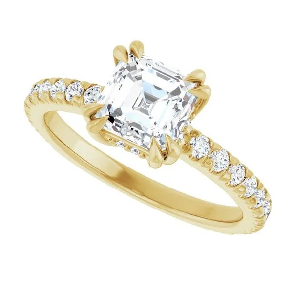 Double Claw-Prong Accented Engagement Ring Image 5 JF Jones Jewelers Rochester, NY