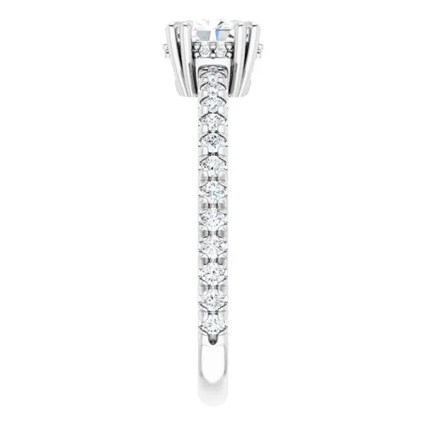Double Claw-Prong Accented Engagement Ring Image 4 The Jewelry Source El Segundo, CA