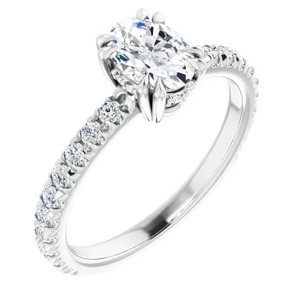 Double Claw-Prong Accented Engagement Ring Arezzo Jewelers Elmwood Park, IL