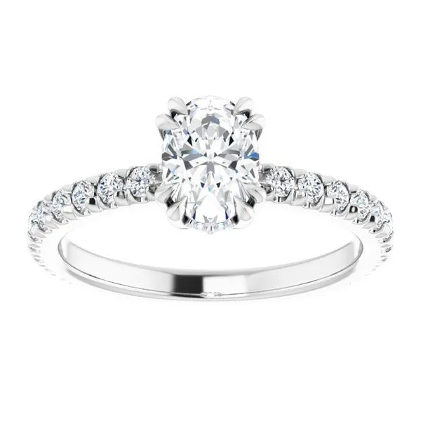 Double Claw-Prong Accented Engagement Ring Image 3 Mark Jewellers La Crosse, WI