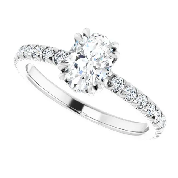 Double Claw-Prong Accented Engagement Ring Image 5 JF Jones Jewelers Rochester, NY
