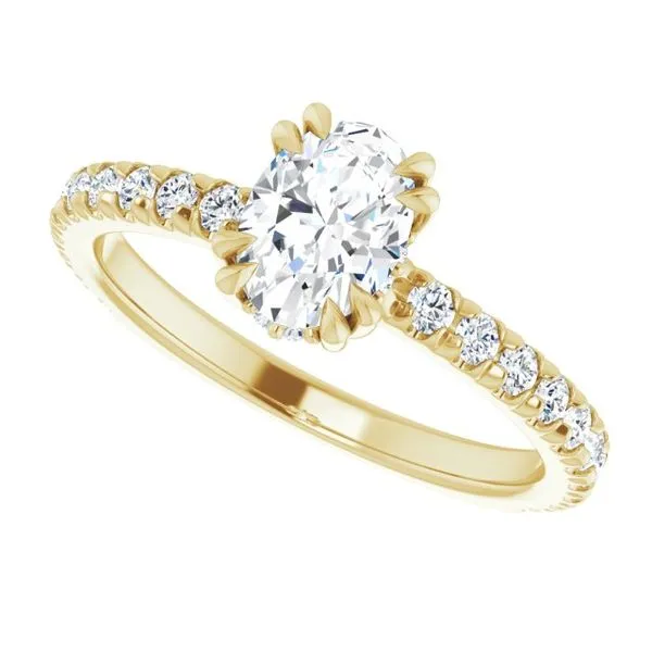 Double Claw-Prong Accented Engagement Ring Image 5 Northwood Jewelers Northwood, OH