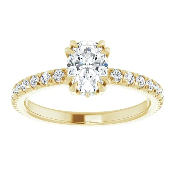 Double Claw-Prong Accented Engagement Ring Image 3 Shipley's Fine Jewelry Hampstead, MD