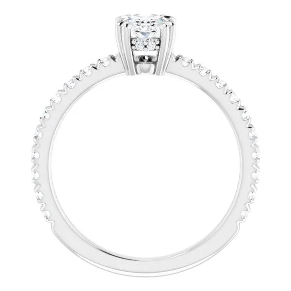 Double Claw-Prong Accented Engagement Ring Image 2 Don's Jewelry & Design Washington, IA