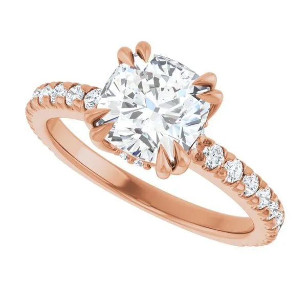 Double Claw-Prong Accented Engagement Ring Image 5 Don's Jewelry & Design Washington, IA