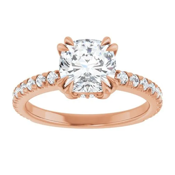 Double Claw-Prong Accented Engagement Ring Image 3 JF Jones Jewelers Rochester, NY