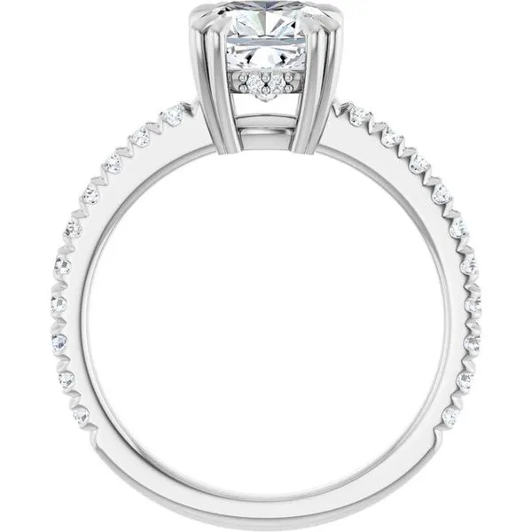 Double Claw-Prong Accented Engagement Ring Image 2 The Jewelry Source El Segundo, CA