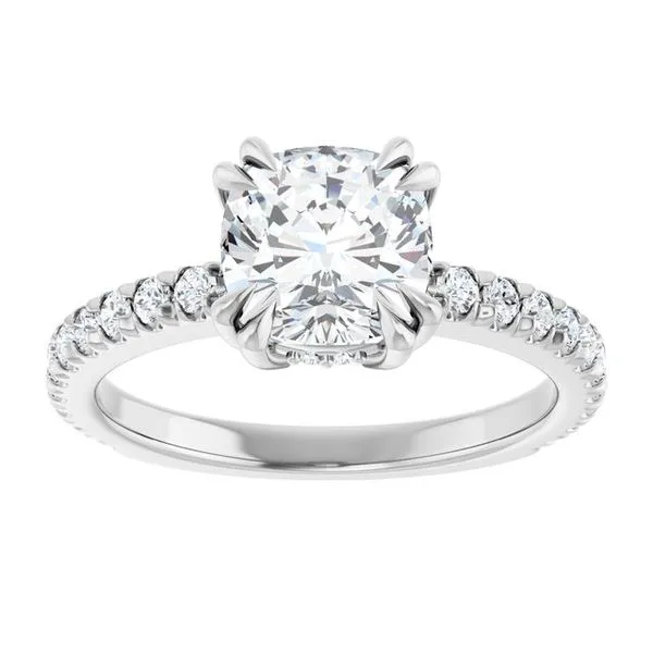 Double Claw-Prong Accented Engagement Ring Image 3 Clater Jewelers Louisville, KY