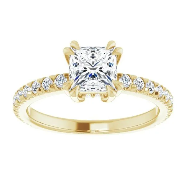 Double Claw-Prong Accented Engagement Ring Image 3 Mark Jewellers La Crosse, WI