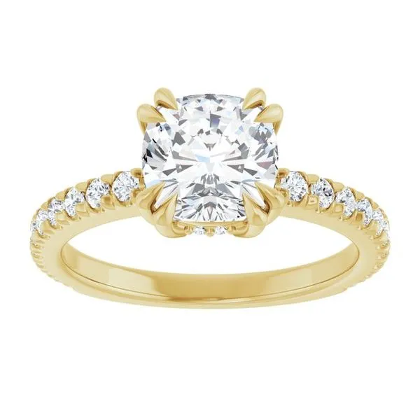 Double Claw-Prong Accented Engagement Ring Image 3 Natale Jewelers Sewell, NJ