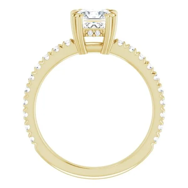 Double Claw-Prong Accented Engagement Ring Image 2 The Jewelry Source El Segundo, CA